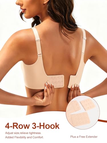 Image of Bras for Women Wireless Seamless Full Coverage Supportive Bralette | No Underwire,T-Shirt,Lift,Support,Semi-fixed Cups,Push Up,Crossover,Plunge,Soft Breathable Comfort Everyday Essentials Bras