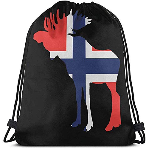 Mochila con cordón Unisex Moose in Flag of Norway Sports Gym School Bag