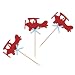 24 Pack Red Airplane Cupcake Toppers Kids' Party Decors - by Giuffi