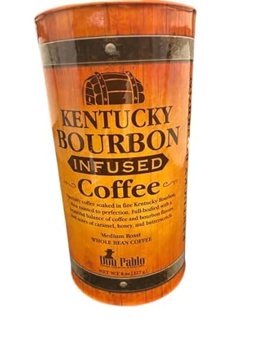 Don Pablo Kentucky Bourbon Infused Coffee-Whole Bean Coffee- 8 Ounce Bag In Collectible Tube #TOP7