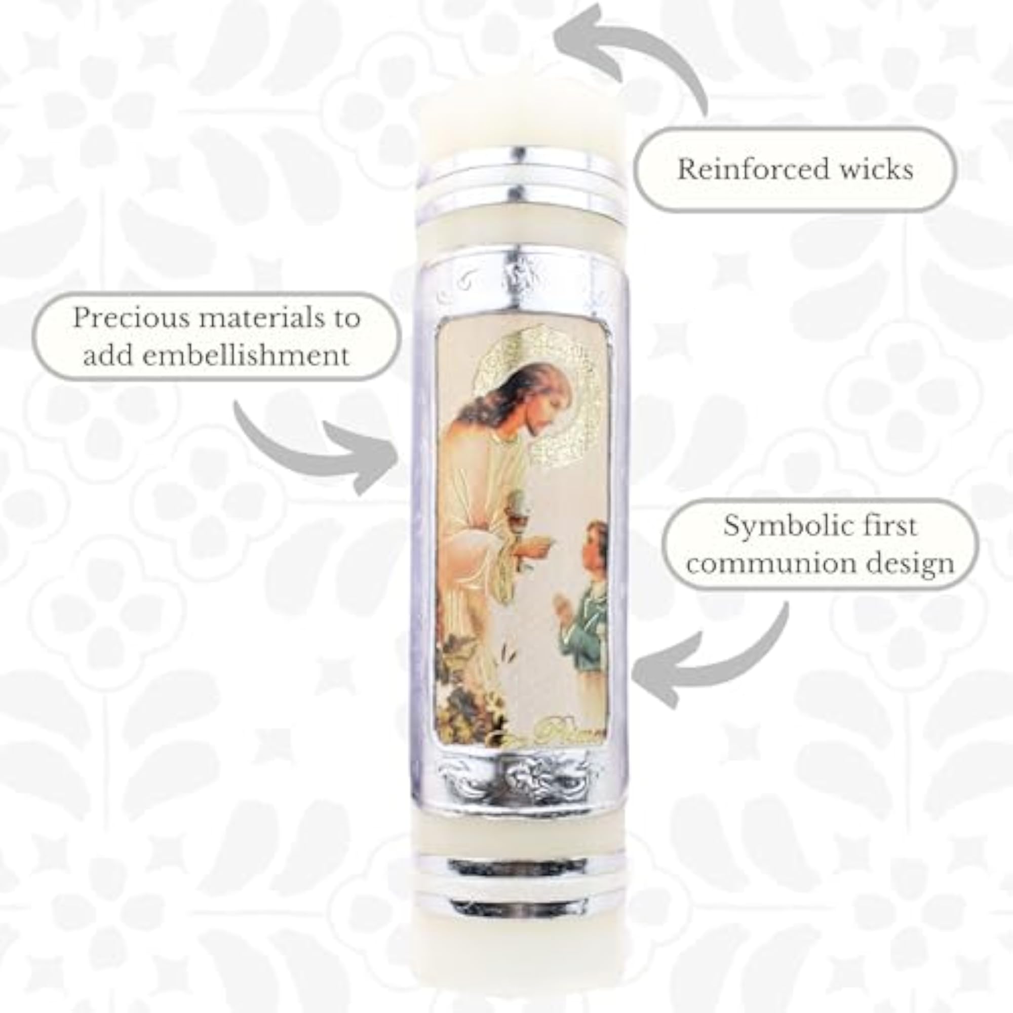 Authenthic First Communion Candle Made by Mexican Artisans
