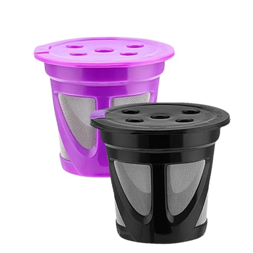 LIFKICH Filtro de Acero Inoxidable, Fácil de Limpiar 2 Cápsulas de Café Reutilizables Accesorio Práctico de Plástico y Acero Inoxidable para Estación de Café