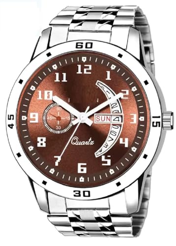 Image of Analog Day Date Functioning Stainless Steel Chain Watch for Men