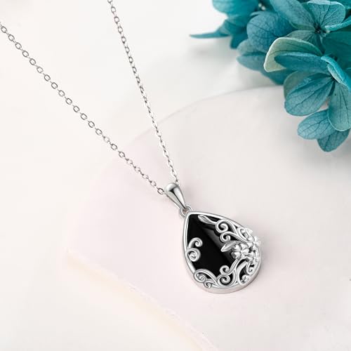 Black Onyx Necklace 925 Sterling Silver Black Onyx Pendant Jewelry Gift for Women3