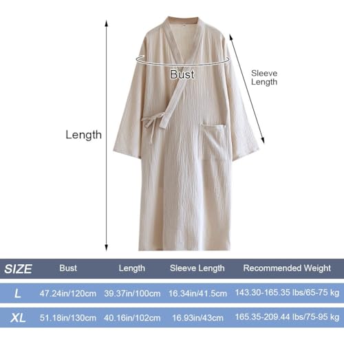 Bata de baño holgada para mujer: kimono transpirable y pijama de algodón 6