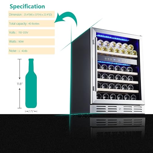 Kalamera KRC-150DZB 24 Inch Wine Cooler, 46 Bottle thumb #1