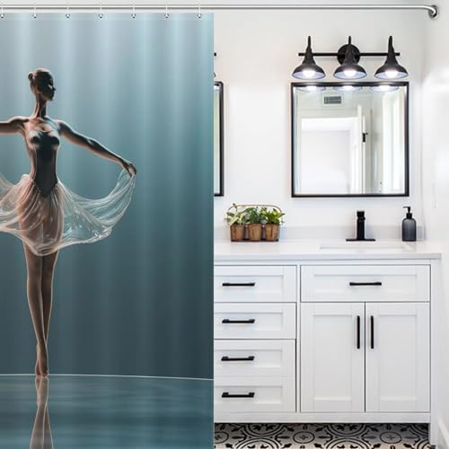 Rideau de douche polyester anti-rouille lavable motif danse