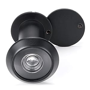 YOUTU® Türspion Weitwinkel, Türbetrachter Guckloch, Massives Messing Körper und Weitwinkel HDglaslinse,220 Grad Betrachtungswinkel, Bohrloch Ø 16mm. (schwarz)