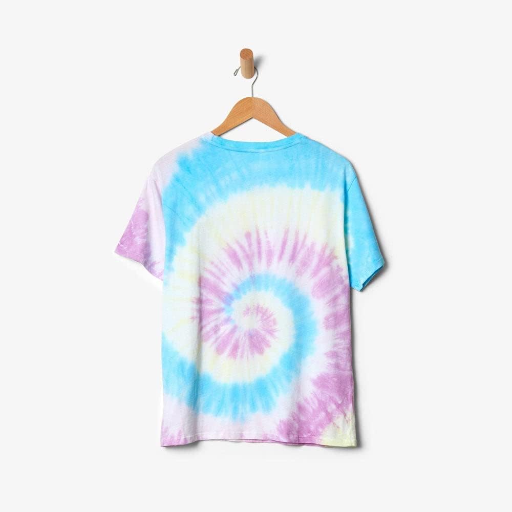 Pura Vida Women's Dreamer Crewneck Shirt - Short Sleeves, Oversized Tee - Purple & Blue Tie Dye