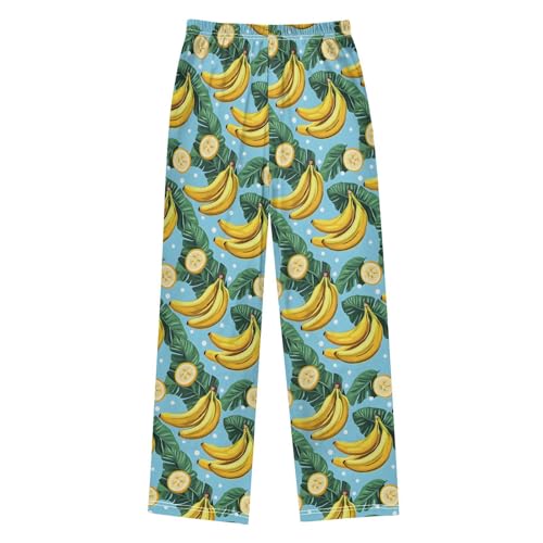 Banana Fruit Green Leaves Pajama Pants Long Sleep Pants Soft Pajama Bottoms With Pockets Loungewear2
