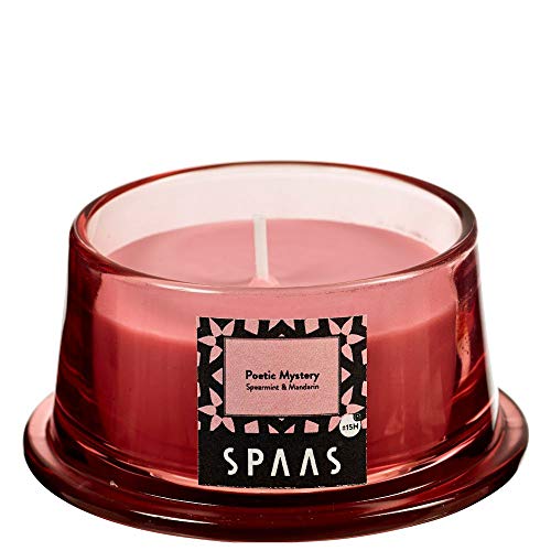 Spaas Scented Candle in Low Glass, 15 Hours, Poetic Mystery