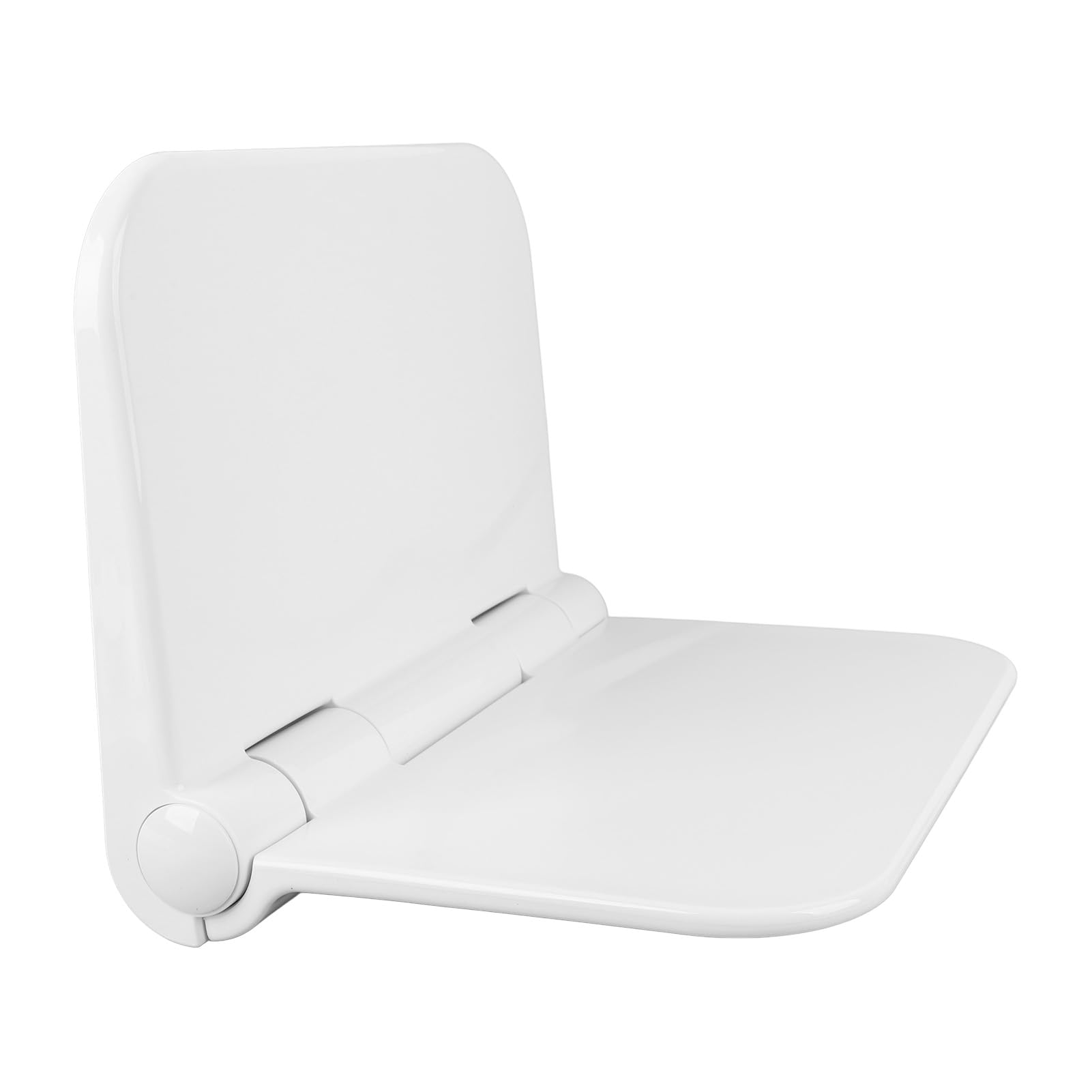 Wall Mounted Folding Shower Seat, 440 lbs Load Bearing Space Saving Fold Down Shower Seat, Luxury Shower Chair for Elderly, Senior, Handicap & Disabled, White, 11.5 * 14.5 inch