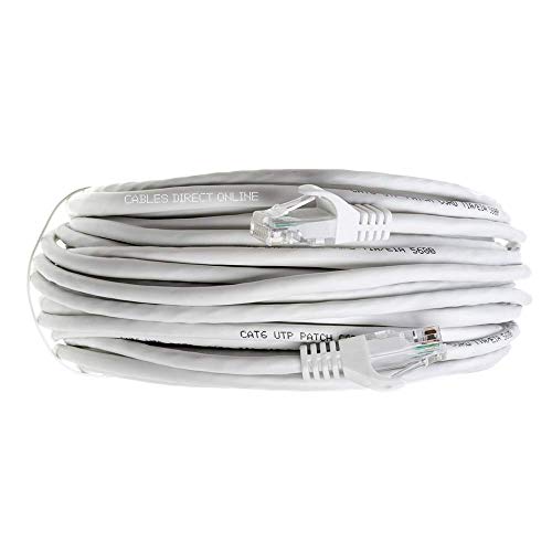 Cables Direct Online Snagless Cat5E Ethernet Network Patch Cable White 100 Feet #TOP1