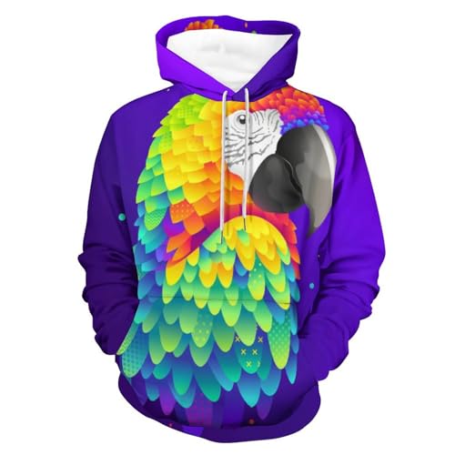 Manche longue hoody Color Parrot pull grand confort avec capuche