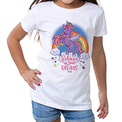Del Sol Color Changing Toddler Girls Crew Tee - Believe, White, Size 3T