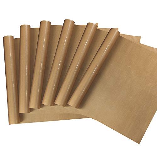 MECOLOUR 6 Pack PTFE Teflon Sheet for Heat Press Transfer Sheet Non Stick 12x16 0.11mm Heat Transfer Paper Reusable Heat Resistant Craft Mat Baking Sheets Oven Liner