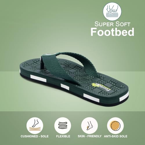 Image of Men's Orthopedic Comfort Flip Flops with Soft Fabric Straps | Cushioned Anti-Skid Footbed Slippers for Men | Lightweight Walking Flip Flops for Home, Outdoor, Indoor Use