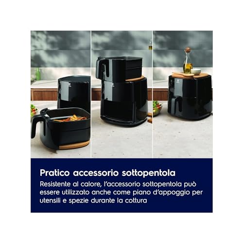 Electrolux Friggitrice ad aria EAF5B - Capacità 5L - Friggitrice aria Rivestimento antiaderente - 1500W - 8 Programmi preimpostati - Lavabili in lavastoviglie - Timer 0-60min - 80-200°c - Immagine 1