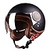GAOZ Vintage Caschi Jet per Adulto con Visiera Vintage Casco Moto Unisex per Scooter Bici Ciclomotori Cruiser Portatile Mezzo Casco Omologato ECE