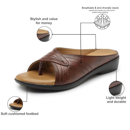 Image of AROOM Leather Comfortable & Stylish Sandals For Women & Girls