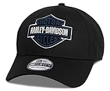 harley visor hat Verschluss: Stretch-Passform HARLEY-DAVIDSON Bar & Shield Logo 39Thirty Baseball-Cap Cappy Mütze Schwarz, M