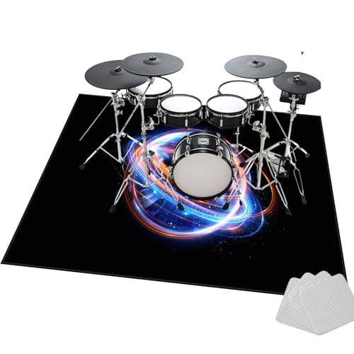 Alfombra para Batería Tambor, Alfombras Acusticas, Alfombrilla para Kits de Batería Electrónica Bombo Caja y Otras Instrumentos, Alfombras Rectangulares Insonorizada Antideslizantes 180 x 160 cm