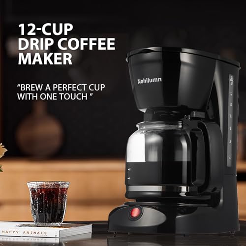 12-Cup-Drip-Coffee-Maker-Coffee-Pot-Machine-Permanent-Coffee-Filter-Coffee-Machines18L-Glass-Carafe-Electric-Coffee-Maker950W-Black
