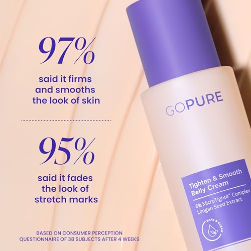 GOPURE Tighten & Smooth Belly Cream - Clinically Tested with MicroTight4 Complex to Reduce the Appearance of Cellulite & Stretch Marks - Quick Absorbing for Smoother, Firmer-Looking Skin, 4.25oz - Image 5