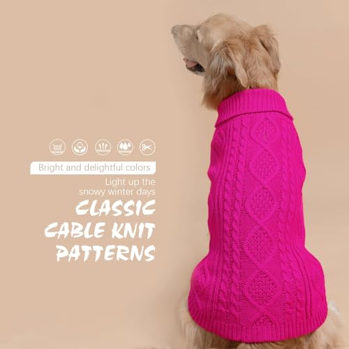 Image of BINGPET Dog Sweater for Medium Large Dogs, Turtleneck Knitted Clothes