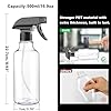 Hethyo Spray Bottles Plastic Spray Bottle for Hair Mist/Stream Heavy Duty Empty Spray Bottles for Cleaning Solutions, Plants, Cooking (16.9oz-BlackClear) #4