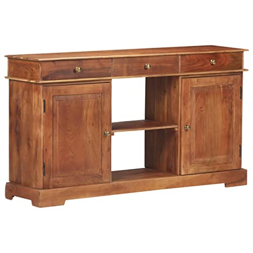 Genérico Aparador de Madera Maciza de Acacia 135x35x75 cm,Mobiliario,Armarios y Almacenamiento,Aparadores-323543