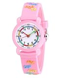 Jewtme Cute Toddler Children Kids Watches Ages 3-8 Analog Time Teacher 3D Silicone Band Cartoon Watc