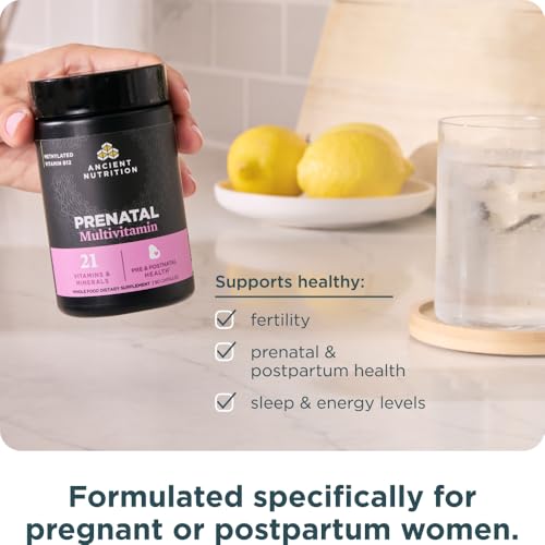 Ancient Nutrition Prenatal Vitamins, Multivitamin for Women with Vitamin C, B12, Magnesium and Folate, Supports Pregnancy and Fertility Health, 90 Ct - Thumbnail 5