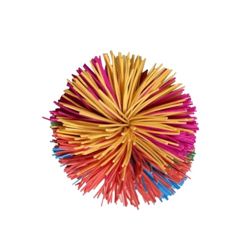 Joygoodta Bolas fibrosas de macaco, bola insuflável colorida, bola de pompom de arco-íris, brinquedo divertido suave e ativo, bolas de brinquedo anti-stress para adultos e crianças