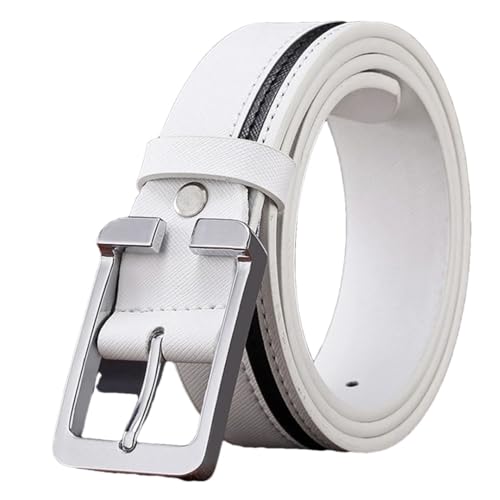Men’S 3.3Cm Split Leather Pin Buckle Casual Belt Luxury Patchwork Strap For Everyday Wear With Jeans