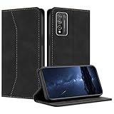 Mo-Beauty Coque Compatible avec pour Huawei Honor 10X Lite, Etui Protection Housse en Cuir PU Portefeuille Rabat Clapet Case, Pochette Flip Fermeture Magntique tui Case Coque Cuir (Noir)
