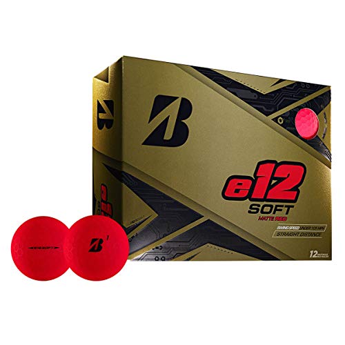 Bridgestone Golf e12 Soft Golf Balls, Matte Red (One Dozen)