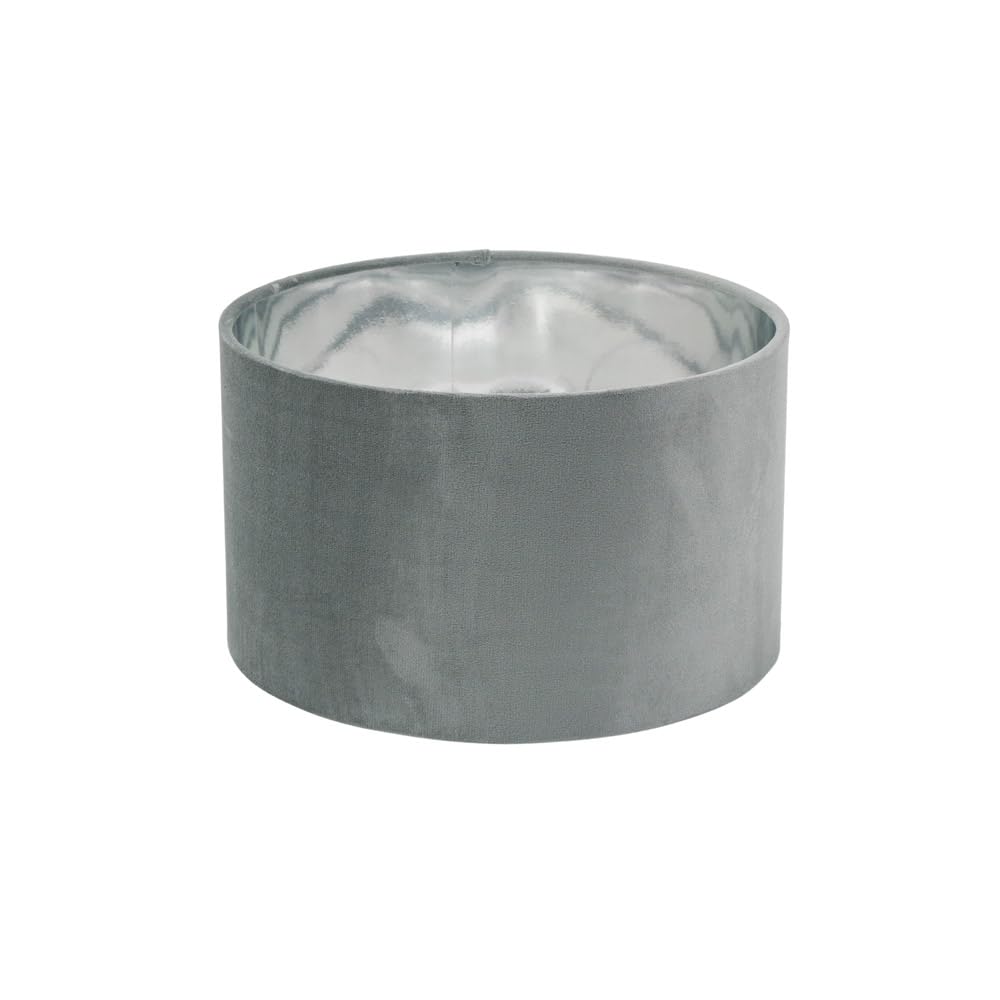 ValueLights | Reni Small Pendant Shade with Grey Velvet & Chrome Inner | Shades, Home Décor & Improvement Essential | 250mm Shade Width