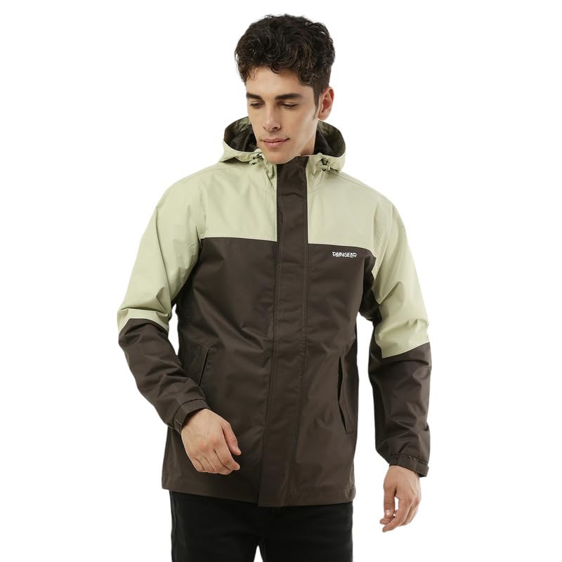 Image of Zeel Raingear Stylish Rain Jacket for Men Waterproof for Bike Riders with Adjustable Hood along with inner pockets,Waterproof Rainwear with Lightweight Polyester Jacket, ZRR002