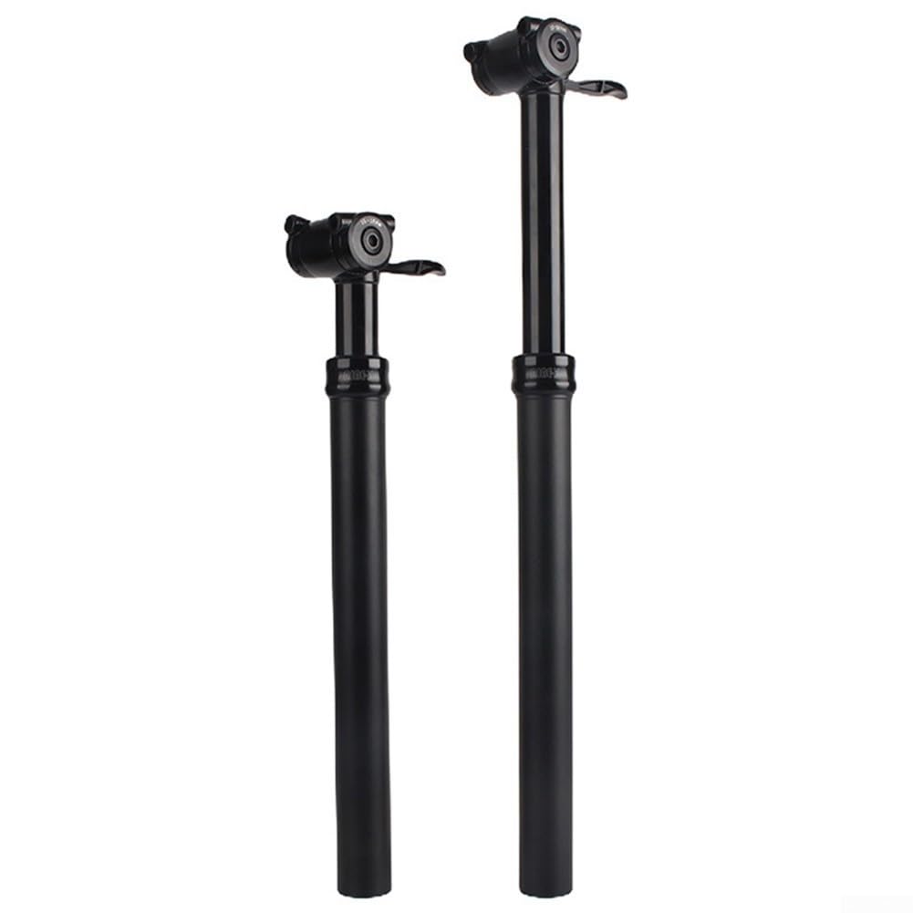 Tige de Selle Suspendue télescopique réglable avec Suspension pneumatique, Amortisseur, 31,6 mm, Alliage d'aluminium CNC, réglage Manuel de la Hauteur, Noire, pour VTT et vélo de r