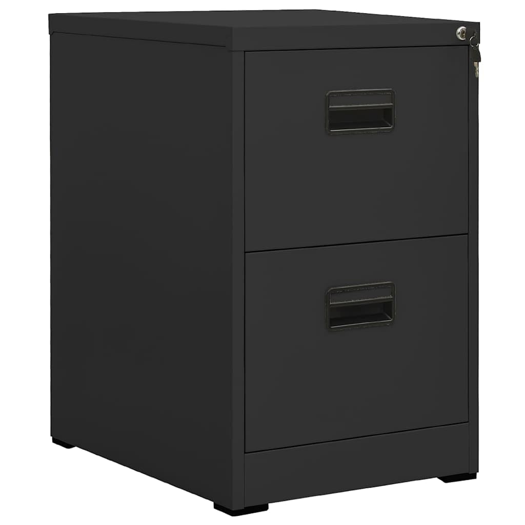Armadietto in acciaio antracite, 46 x 62 x 72,5 cm, con serratura, 2 cassetti, cartelle sospese, armadietto da ufficio, armadietto da ufficio, chiudibile, per ufficio, casa, studio, metallo