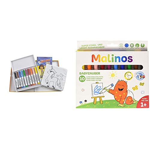 MALINOS 300015, Malzauber, Bundle Babyzauber Stifte + Malbuch, abwaschbar und wiederverwenbar, Bunt & 300011…