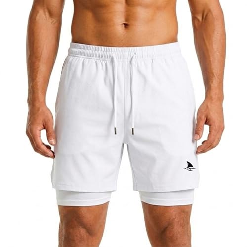 Image of BOLDSHARK Men's 2 in 1 Active Dual Shorts with Inner Tights Layer | Double Layer Short for Running, Gym & Sports