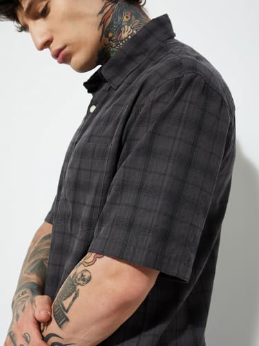 Image of Max URB N Men Half Sleeves Checked Slim Fit Cotton Shirt