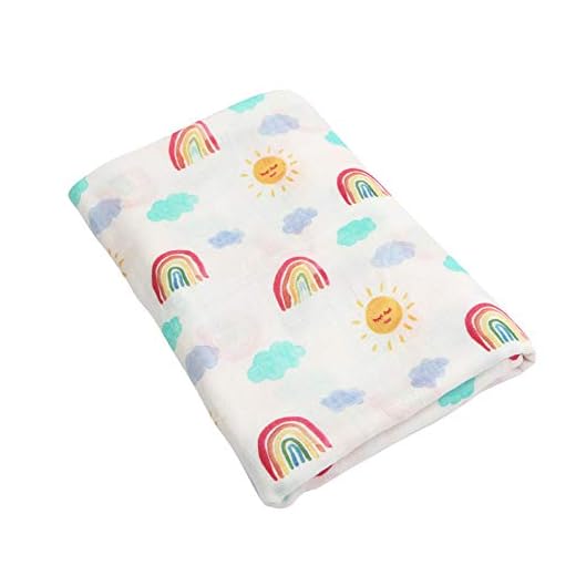 JYCRA Manta de Muselina bebé, de algodón orgánico y Transpirable, para niños y niñas, 120 x 120 cm, algodón, Rainbow, 120 x 120 cm