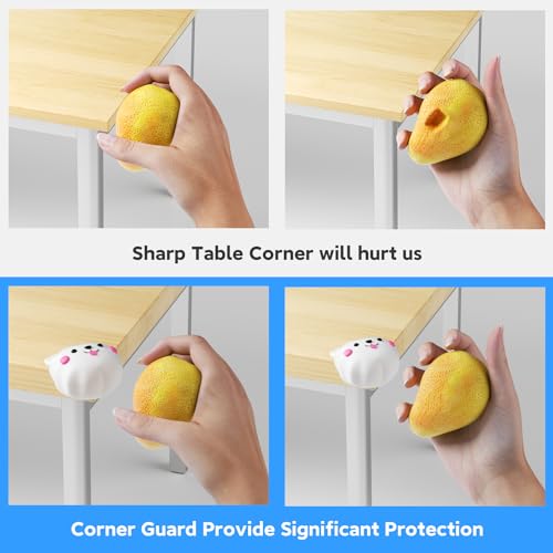 Image of 4 Pcs Cartoon Corner Guard Edge Protector,Edge Protector for Baby,Furniture Silicon Table Corner Guards,Child Head Protector Corner Cover (White Cat)