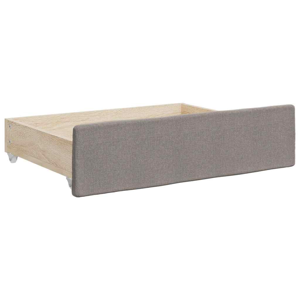 2er Set Unterbettkommode mit Rollen, Bettschublade aus Holzwerkstoff und Stoff, Stauraum-Organizer für Schlafzimmer, Taupe