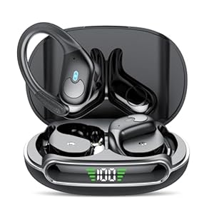 coioc Bluetooth Kopfhörer Sport Kabellos Bluetooth 5.3 HiFi Stereo mit Active Noise Cancelling，ENC Mikrofon, 60H Spielzeit-LED-Anzeige, IPX7 Wasserdicht in Ear Ohrhörer mit Ohrhaken für Joggen/Laufen