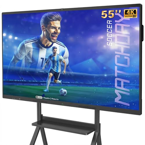 Image of 55 inch Smart Board, Interactive Whiteboard, 4K UHD Touch Screen, Android 14, 8+128G, All in One Smartboard for Classroom Office Home (Wall Mount Included)
