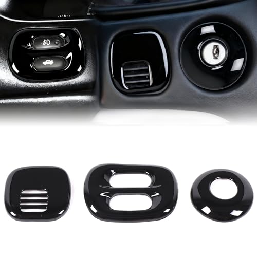 Moittellc Painel de farol frontal botão de neblina lâmpada porta-malas abertura abertura tampa guarnição compatível com Chevy Corvette C5 1997-2004, painel de controle central, acessórios decorativos